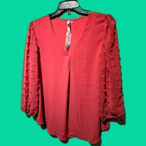 NY COLLECTION BLOUSE WITH PUFFY SLEEVES SIZE 1XL